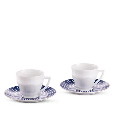 Baccarat Arcadia Talleyrand Coffee Cup & Saucer, Set Of 2 In Blue