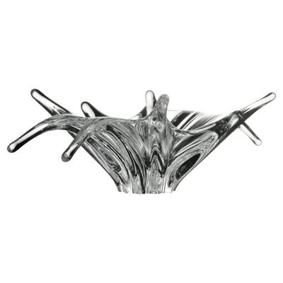 Pre-owned Baccarat Art Deco  Centerpiece Bowl, Hand-blown Glass, France In Gray