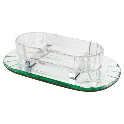 Pre-owned Baccarat Art Deco Crystal Centerpiece Bowl, France 1930 In Gray
