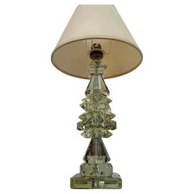 Pre-owned Baccarat Art Deco Green Lamp Itso  And Jacques Adnet, France Circa 1940
