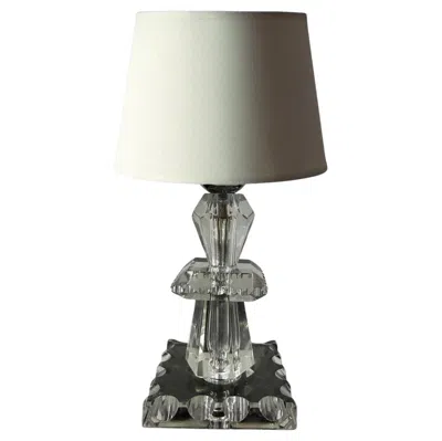 Pre-owned Baccarat Art Deco Lamp Itso  And Jacques Adnet, France Circa 1940 In Transparent
