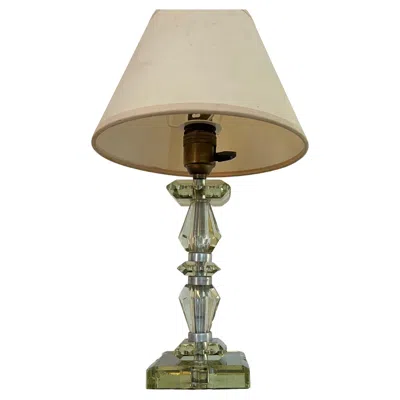 Pre-owned Baccarat Art Deco Light Green Lamp Itso  And Jacques Adnet, France Circa 1940