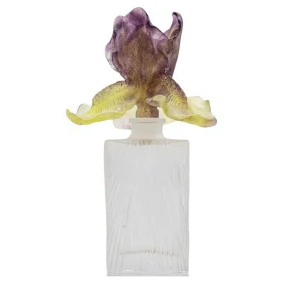 Pre-owned Baccarat Art Glass Flower Bottle Iris, France In Sand