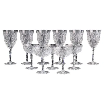 Pre-owned Baccarat Attributed  “condé” Crystal Glass Set, France, 11 Pieces In Gray