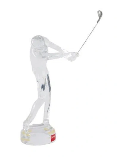 Pre-owned Baccarat Augusta Golfer Figurine In Transparent