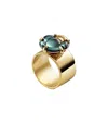 Baccarat Women's B Flower Vermeil Green Crystal Ring 2807628