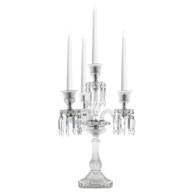 Pre-owned Baccarat Beautiful  Clear Crystal Candelabra For 4 Candles, France In Gray
