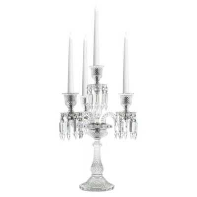 Pre-owned Baccarat Beautiful  Clear Crystal Candelabra For 4 Candles, France In Gray