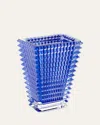 Baccarat Blue Eye Small Rectangular Vase In Blue