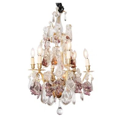 Pre-owned Baccarat Bronze And Crystal Chandelier, France, Early 20th Century In Gold