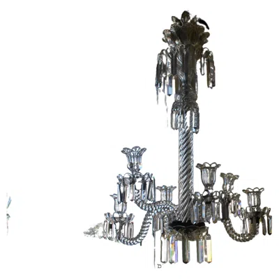 Pre-owned Baccarat C1840 French Louis Philippe Bronze / Cut Crstal Chandelier Signed By  In Transparent