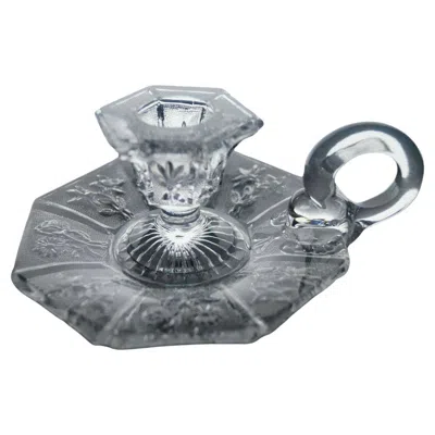 Pre-owned Baccarat C1840 French Louis Philippe Documented  "chamber Stick" Candle Holder In Gray