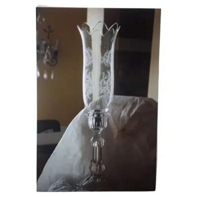 Pre-owned Baccarat C1900french Napoleon Iii Crystal Shade And Crystal Base Noth Signed By  In Black