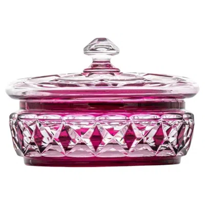 Pre-owned Baccarat Candy Jar, Deep Pink Crystal, France