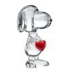 Baccarat Snoopy Heart Crystal Figurine
