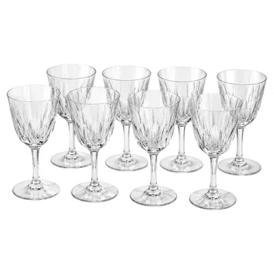 Pre-owned Baccarat Cassino Crystal Wine Glasses, Set Of 8, France, C.1970s–1980s, 5.5in In Gray