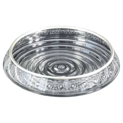 Pre-owned Baccarat Centerpiece Vase, Fruit Bowl  Decoration Rohan Silver Rim 800