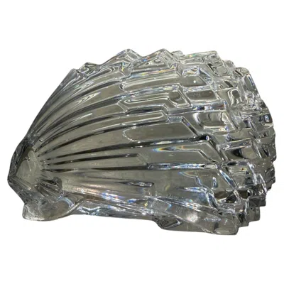 Pre-owned Baccarat Clear Crystal Porcupine Hedgehog Figurine Paper Weight Post-modern In Gray