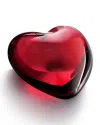 Baccarat Coeur Cupid Crystal Heart 7.1cm In Ruby