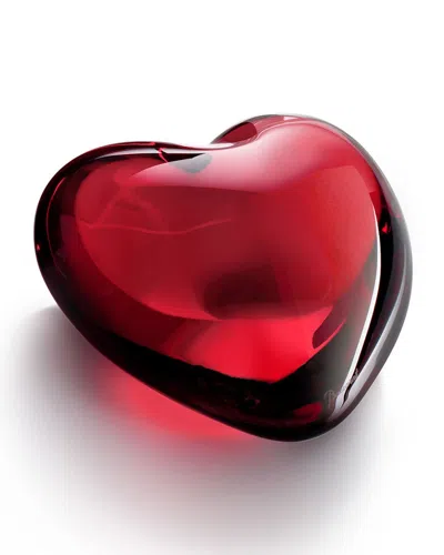 Baccarat Clear Puffed Heart In Red