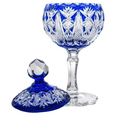 Pre-owned Baccarat Cristallerie D'�rt Jar, Cobalt Blue Crystal, France