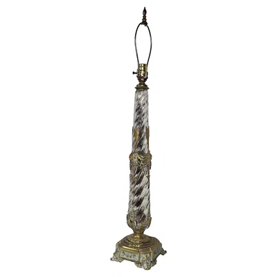 Pre-owned Baccarat Crystal And Brass Swirl Twist Glass Table Lamp Att. To  C 19th C. In Transparent