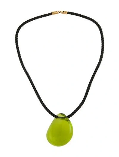 Pre-owned Baccarat Crystal & Cord Pendant Necklace, 14.75" In Multi