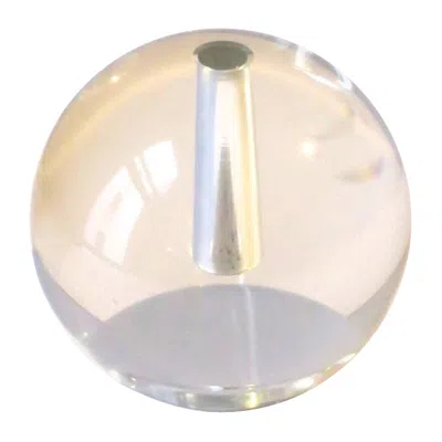 Pre-owned Baccarat Crystal Ball Sphere Bud Vase Modern Minimalist In Transparent
