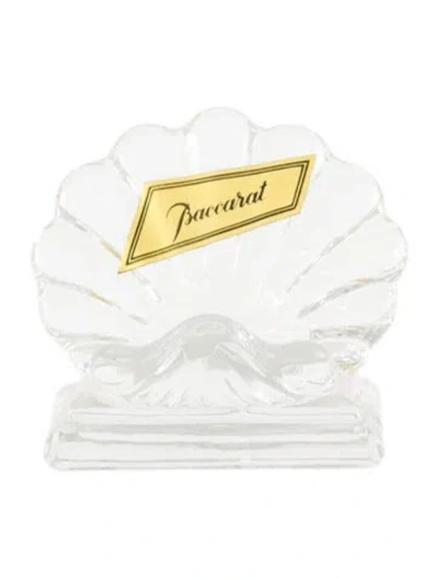 Pre-owned Baccarat Crystal Bambous Card Holder In Transparent