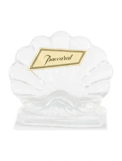 Pre-owned Baccarat Crystal Bambous Card Holder In Transparent