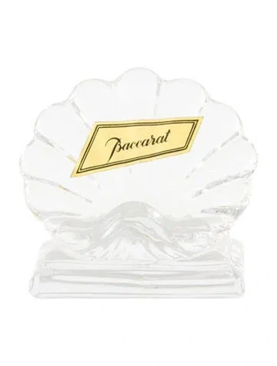 Pre-owned Baccarat Crystal Bambous Card Holder In Transparent