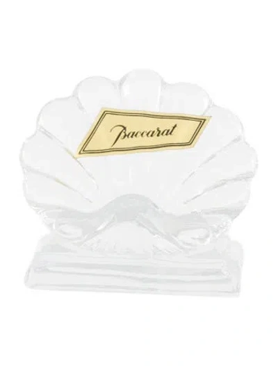 Pre-owned Baccarat Crystal Bambous Card Holder In Transparent