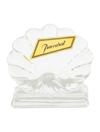 Pre-owned Baccarat Crystal Bambous Card Holder In Transparent