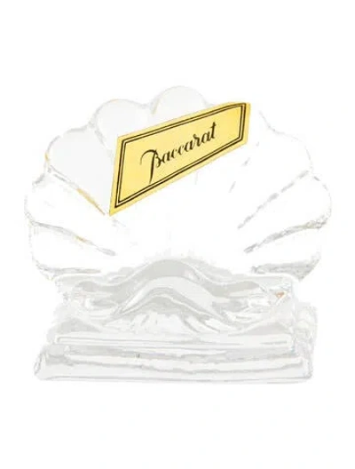 Pre-owned Baccarat Crystal Bambous Card Holder In Transparent