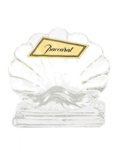 Pre-owned Baccarat Crystal Bambous Card Holder In Transparent