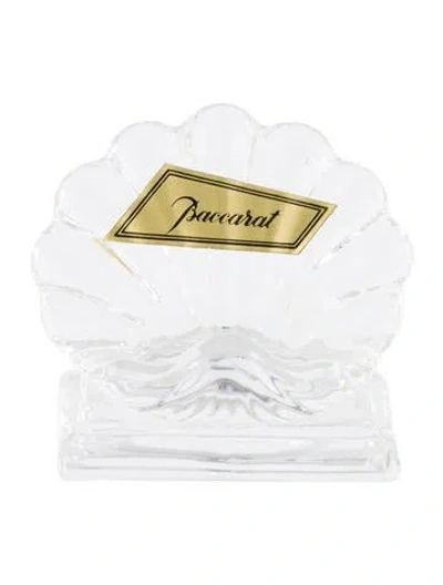 Pre-owned Baccarat Crystal Bambous Card Holder In Transparent