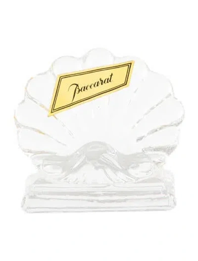 Pre-owned Baccarat Crystal Bambous Card Holder In Transparent