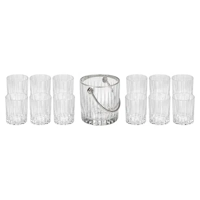 Pre-owned Baccarat Crystal Barware Set With Ice Bucket And Twelve Glasses. 20th Century. In Gray