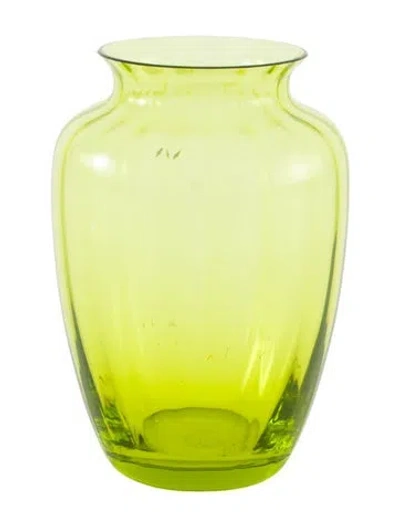 Pre-owned Baccarat Crystal Bud Vase In Green