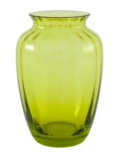 Pre-owned Baccarat Crystal Bud Vase In Green