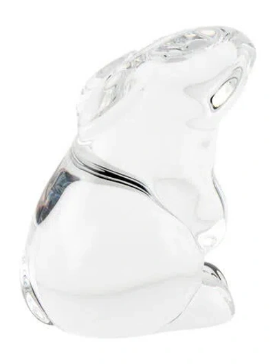 Pre-owned Baccarat Crystal Bunny Figurine In Clear