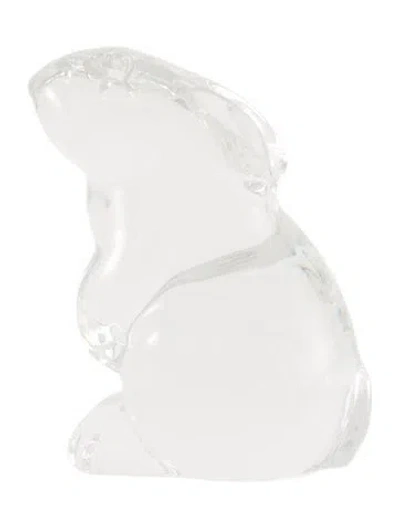 Pre-owned Baccarat Crystal Bunny Figurine In Transparent