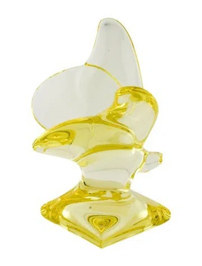 Pre-owned Baccarat Crystal Butterfly On Pedestal Figurine