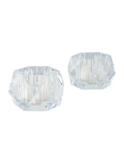 Pre-owned Baccarat Crystal Candle Holder Set In Transparent