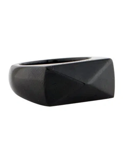 Pre-owned Baccarat Crystal Cocktail Ring In Black