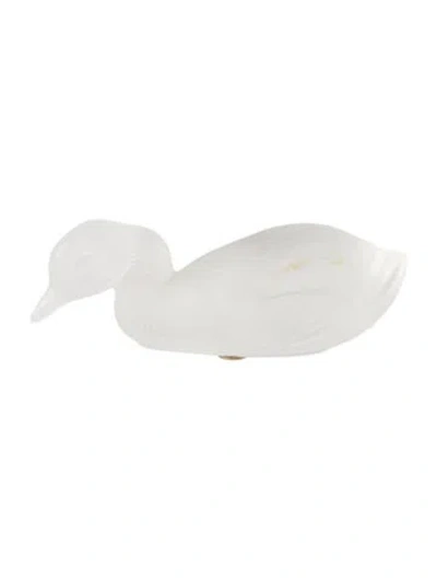 Pre-owned Baccarat Crystal Duck Figurine In Transparent