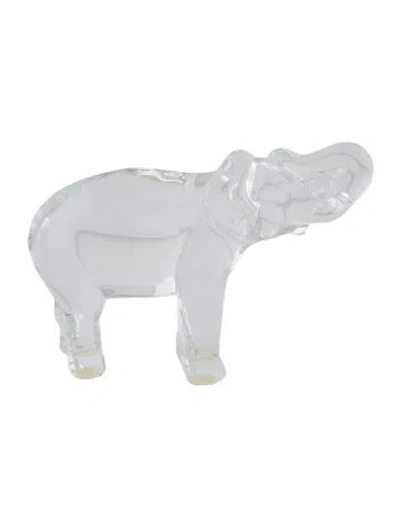 Pre-owned Baccarat Crystal Elephant Figurine In Clear