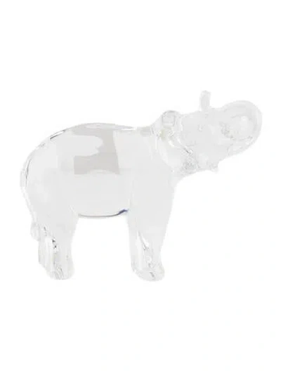 Pre-owned Baccarat Crystal Elephant Figurine In Clear