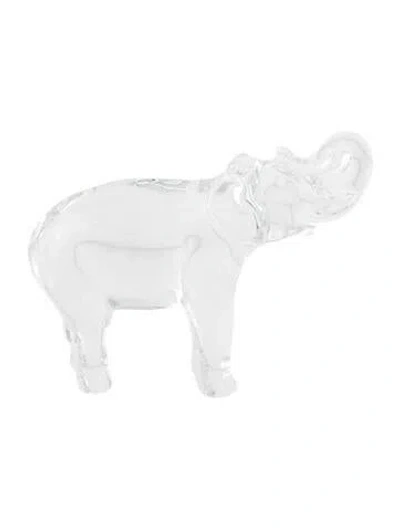 Pre-owned Baccarat Crystal Elephant Figurine In Clear