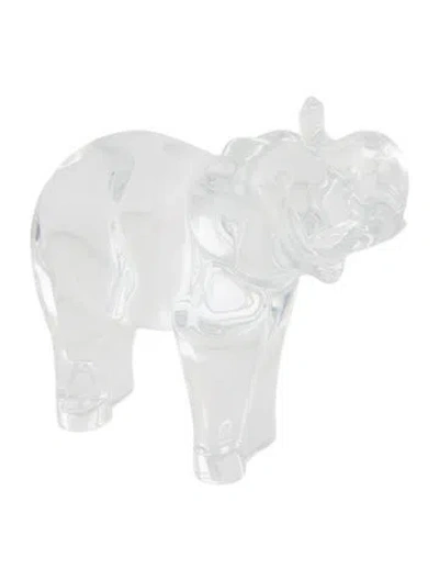 Pre-owned Baccarat Crystal Elephant Figurine In Transparent